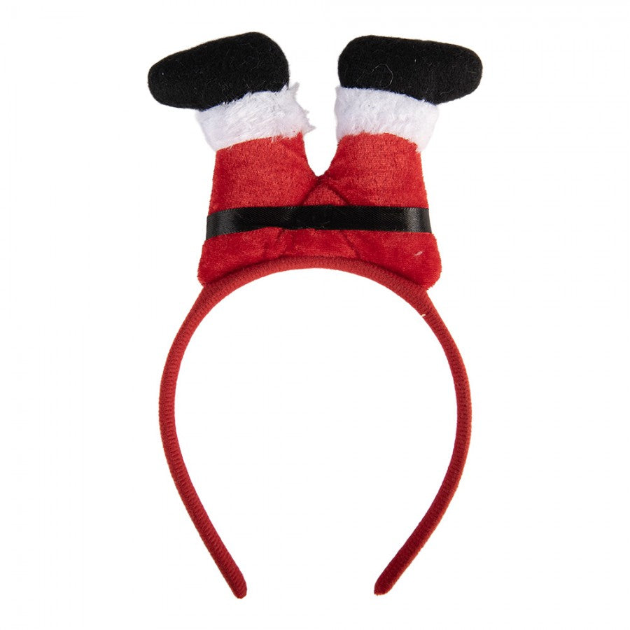 Clayre & Eef Weihnachts-Haarreif „Nikolausbeine“ aus Kunststoff in Rot, 13x3x23 cm (66571)