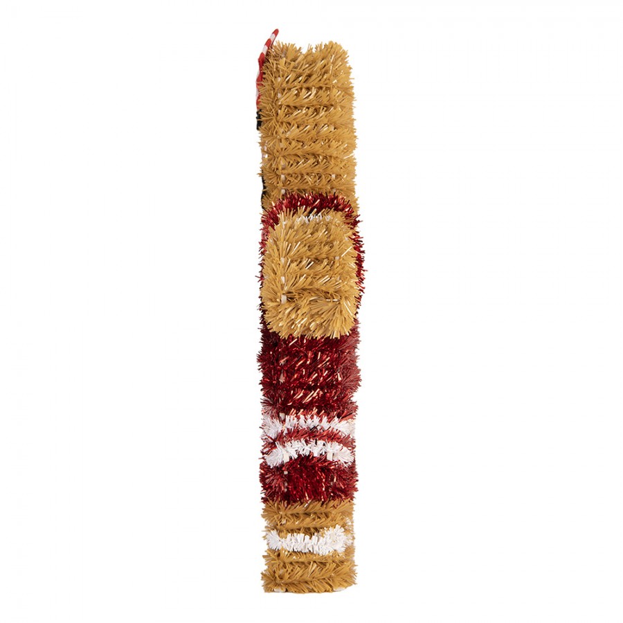 Weihnachtsanhänger Pfefferkuchenmädchen mit Kleid Lametta Braun Rot 22x4x28 cm von Clayre & Eef (66597)