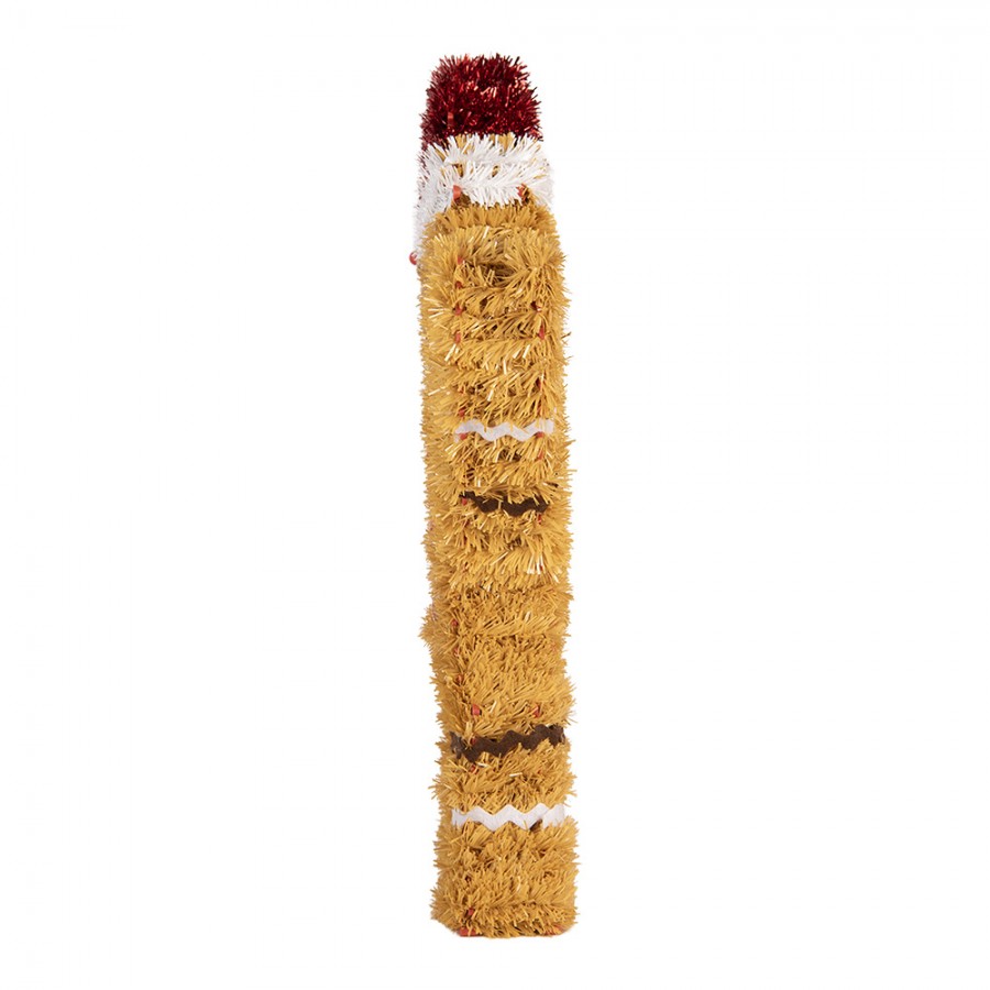 Weihnachtsanhänger Pfefferkuchenmann winkend Lametta Braun Rot 25x4x30 cm von Clayre & Eef (66598)