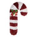 Weihnachtsdekoration Zuckerstange XXL Lametta Schleife Rot Weiß 32x5x62 cm von Clayre & Eef (66602)