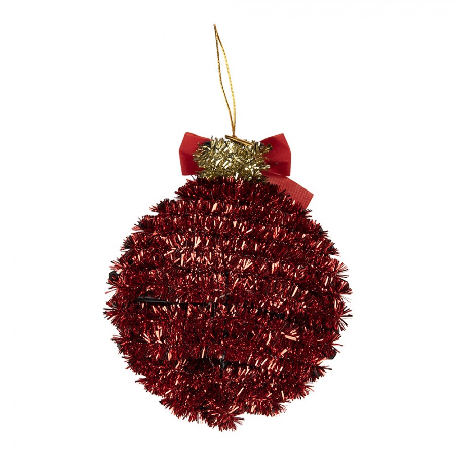 Clayre & Eef Dekohänger „Weihnachtskugel“ aus Kunststoff in rot  12x4x14 cm (66615)