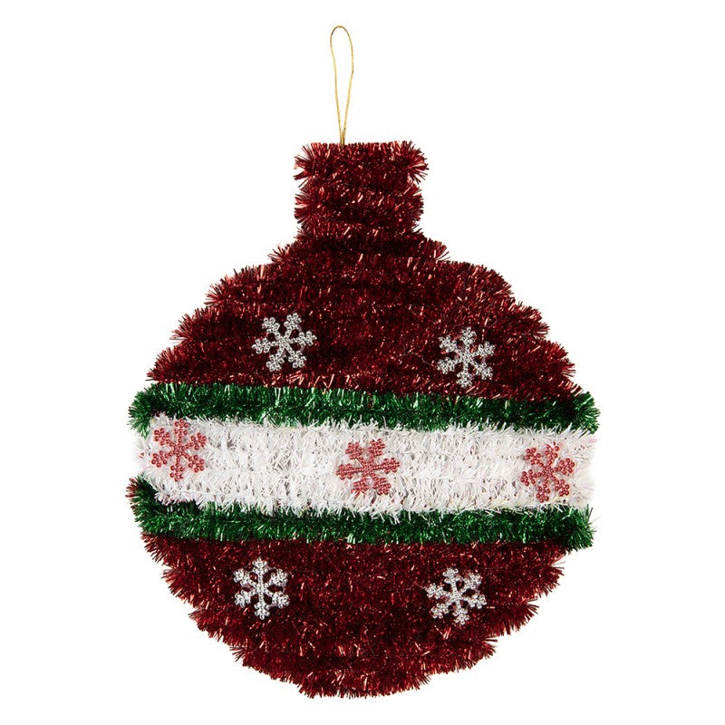 Clayre & Eef Wand- & Fensterdeko „Weihnachtskugel“ aus Kunststoff in Festtagsrot, 22x2x26 cm (66619)