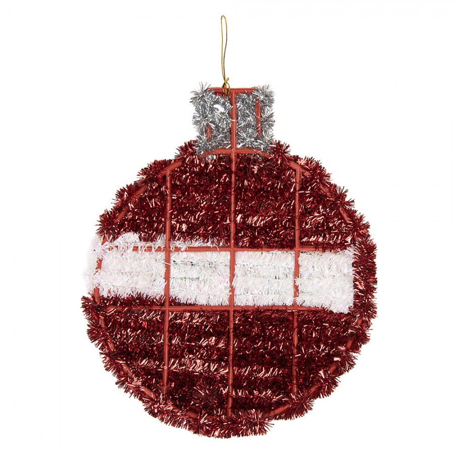 Clayre & Eef Wand- & Fensterdeko „Weihnachtskugel“ aus Kunststoff in Rot, 22x2x26 cm (66620)