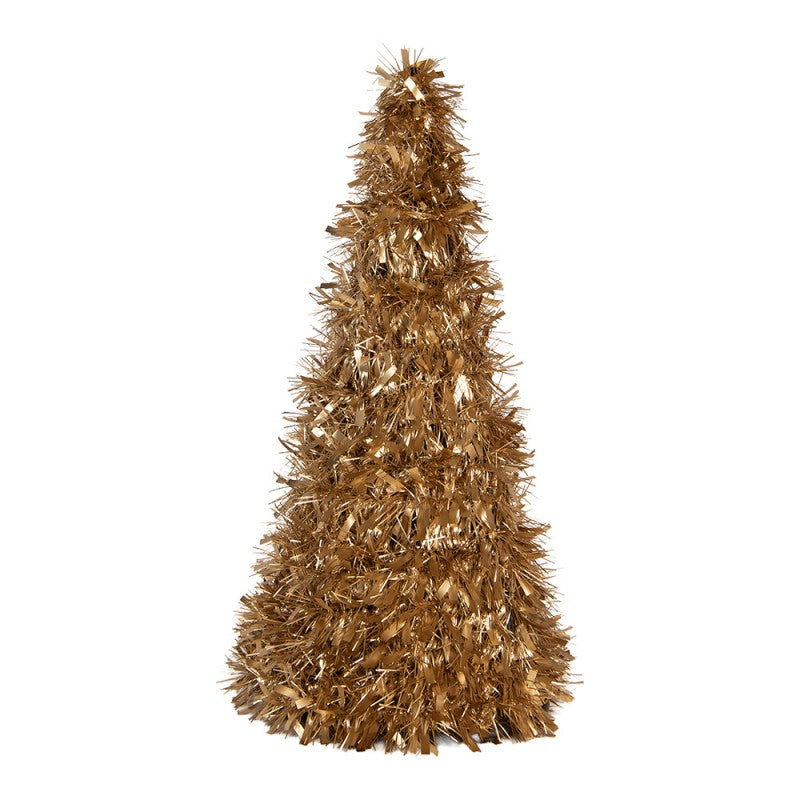 Deko-Weihnachtsbaum Tinsel Glanzgold Kunststoff Ø 21x48 cm von Clayre & Eef (66624)