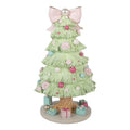 Spieluhr Weihnachtsbaum Musikbox mit Geschenken & Schleife Mint Rosa Ø 13x23 cm von Clayre & Eef (66756)