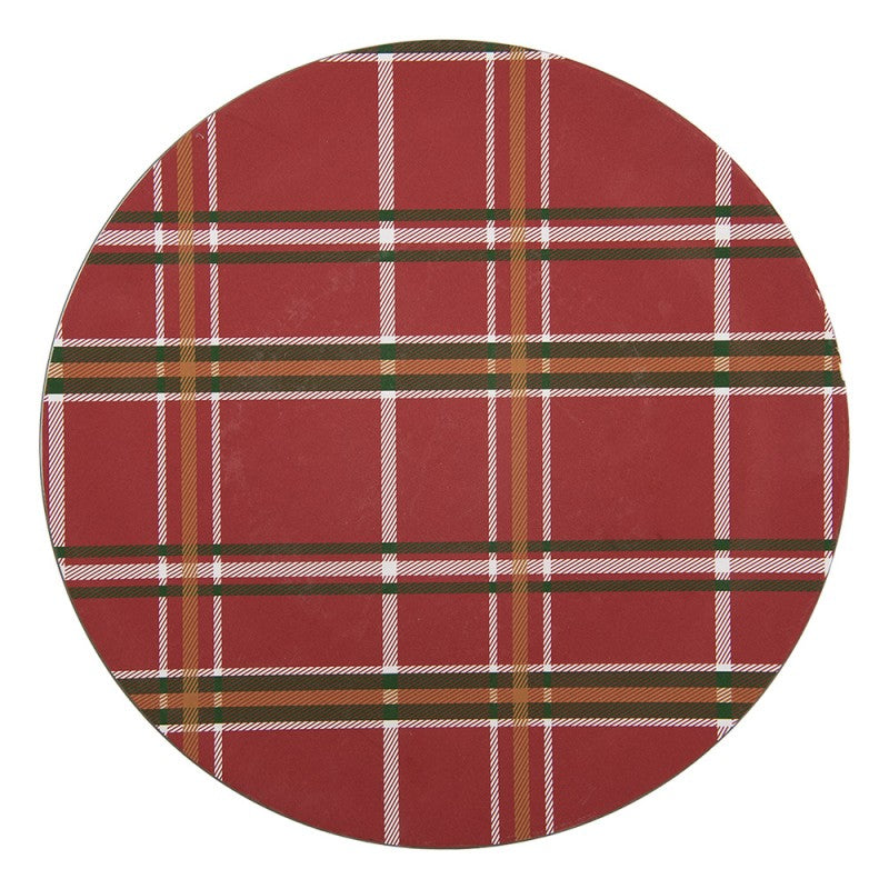 Platzteller Schottenkaro Tartan Rot-Grün Ø 33 cm Speiseteller Kuchenteller von Clayre & Eef (66762)