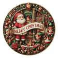 Platzteller Weihnachtsmann Wichtel Werkstatt Ø 33 cm Speiseteller Kuchenteller von Clayre & Eef (66764)