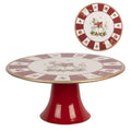 Tortenplatte auf Fuß Karussellpferd Rot-Weiß Gold Ø 22x10 cm von Clayre & Eef (66772)