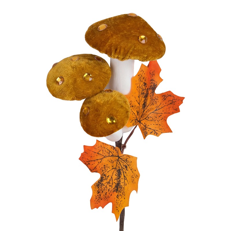 Deko-Pick Samt-Waldpilze 3er-Gruppe mit Strass Orange 8x4x55 cm von Clayre & Eef (66820O)