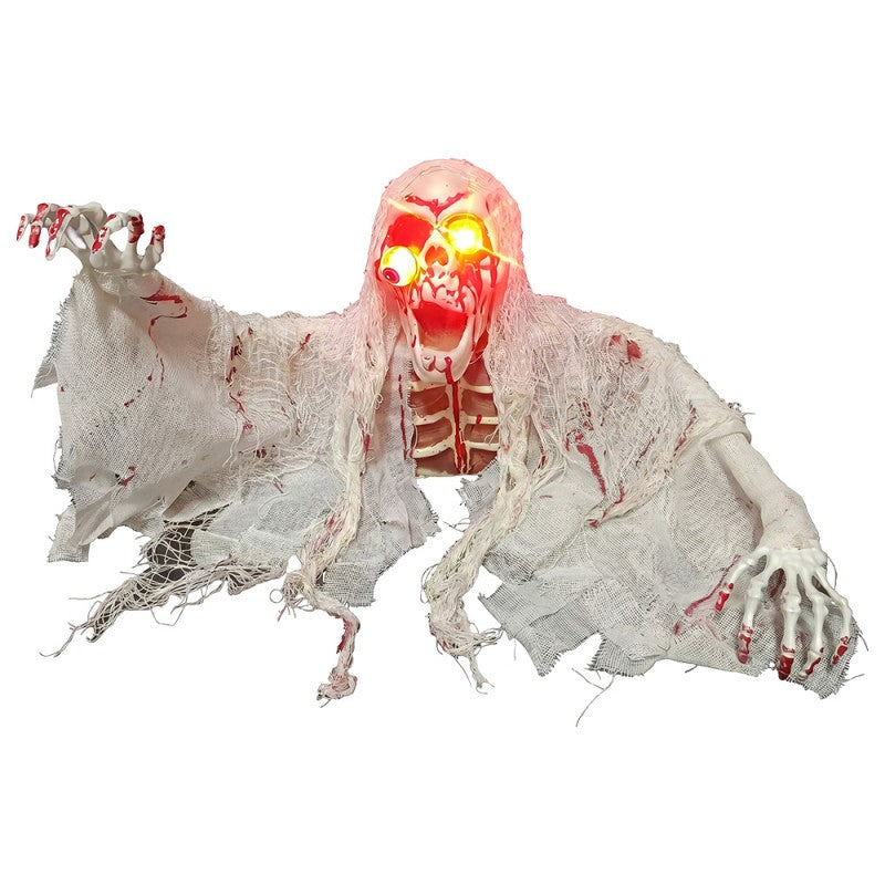 Halloween Bodendekoration Zombie kriechend mit Rippen Weiß 48x23x24 cm von Clayre & Eef (66909)