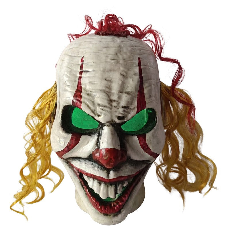 Halloween Dekofigur Horror-Clown Kopf Weiß-Rot 15x14x20 cm von Clayre & Eef (66912)