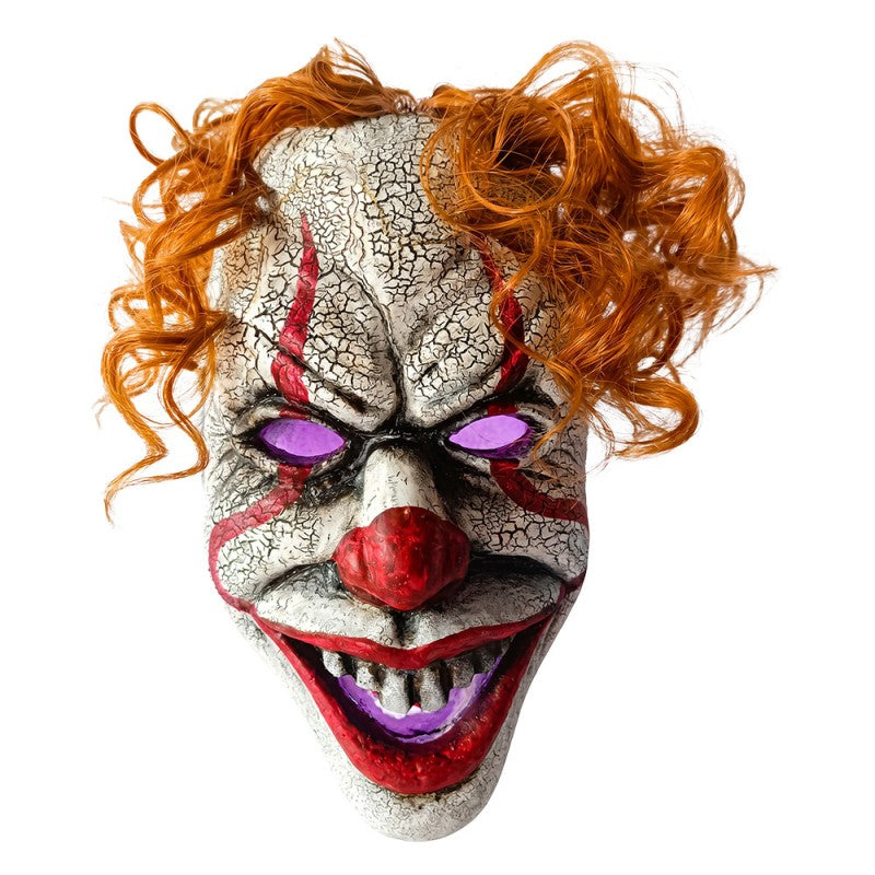 Halloween Dekofigur Horror-Clown Kopf Weiß-Rot 15x12x21 cm von Clayre & Eef (66913)
