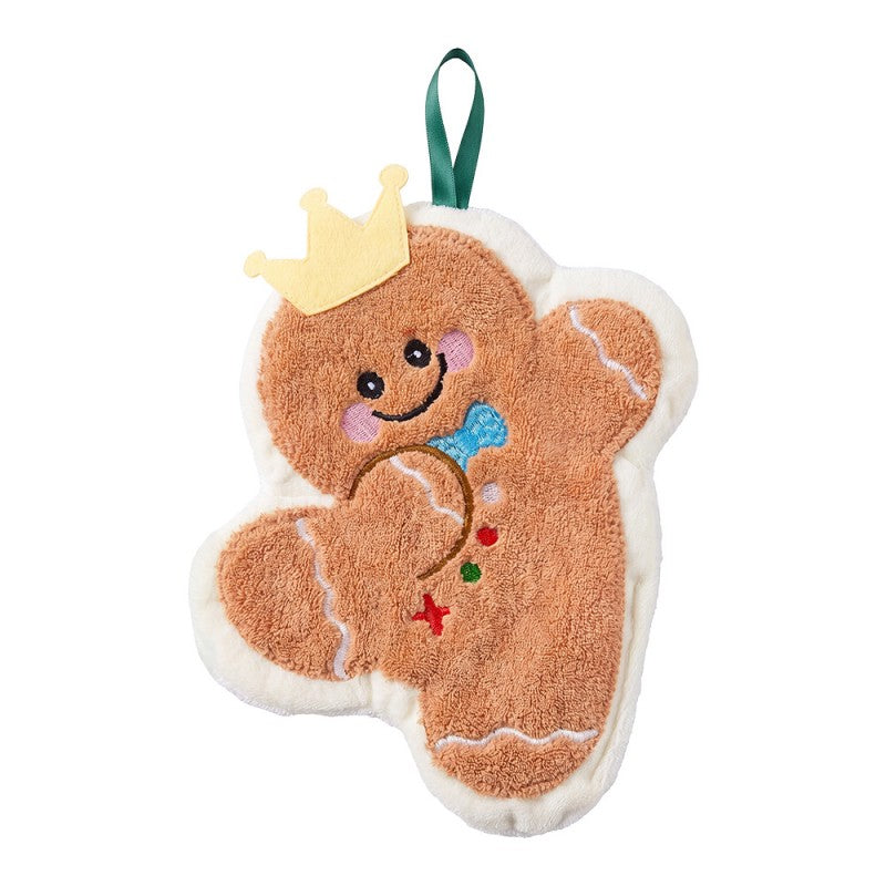 Weihnachts-Gästehandtuch Lebkuchenmann Braun Synthetisch mit Krone von Clayre & Eef (67005)