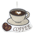 Küchen- & Gästehandtuch Kaffeetasse Weiß Synthetisch mit Latte Art & Coffee-Schriftzug von Clayre & Eef (67008)