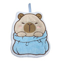 Tier- & Gästehandtuch Capybara im blauen Beutel Weiß-Blau Synthetisch 20x1x22 cm von Clayre & Eef (67009)