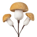 Deko-Pick Samt-Waldpilze 3er-Gruppe Beige-Ocker Ø 5x14 cm von Clayre & Eef (67019GR)
