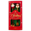 Dessertbesteck-Set 2-teilig Kaffeelöffel Kuchengabel Gold Weihnachtsmann Rentier 2x12 cm von Clayre & Eef (67025)