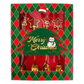 Dessertbesteck-Set 4-teilig Stern Kaffeelöffel Kuchengabel Gold Weihnachts-Charms Karo 2x12 cm von Clayre & Eef (67028)