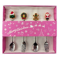 Dessertbesteck-Set 4-teilig Kaffeelöffel Kuchengabel Silber Lebkuchen Figuren Rosa 2x12 cm von Clayre & Eef (67030)