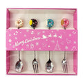 Dessertbesteck-Set 4-teilig Kaffeelöffel Kuchengabel Gold Lebkuchen Figuren 2x12 cm von Clayre & Eef (67031)