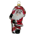 Weihnachtsanhänger Weihnachtsmann mit Zuckerstange Kunststoff bruchsicher Rot Silber 10 cm von Clayre & Eef (67064)