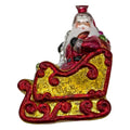 Weihnachtsanhänger Weihnachtsmann im Schlitten Kunststoff bruchsicher Gold Rot 10 cm von Clayre & Eef (67069)