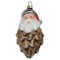 Weihnachtsanhänger Weihnachtsmann im Tannenzapfen Kunststoff bruchsicher Silber Rot Braun 10 cm von Clayre & Eef (67070)