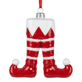 Weihnachtsanhänger Elfenbeine Wichtelschuhe Kunststoff bruchsicher Rot Weiß 11x3x12 cm von Clayre & Eef (67081)