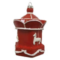 Weihnachtsanhänger Jahrmarkt Karussell mit Pferden Kunststoff bruchsicher Rot Weiß Ø 8x11 cm von Clayre & Eef (67084)