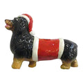 Weihnachtsanhänger Hund Dackel mit Mütze und Mantel Kunststoff bruchsicher Schwarz Braun Rot 12x4x9 cm von Clayre & Eef (67085)