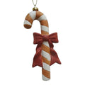 Weihnachtsanhänger Zuckerstange Candy Cane mit roter Schleife Kunststoff bruchsicher Braun Weiß 7x2x17 cm von Clayre & Eef (67091)