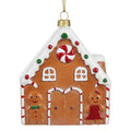Weihnachtsanhänger Lebkuchenhaus Knusperhäuschen Kunststoff bruchsicher Braun Bunt 10x3x12 cm von Clayre & Eef (67093)