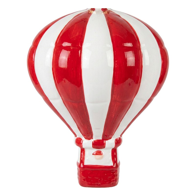 Weihnachtsanhänger Heißluftballon Kunststoff bruchsicher Rot Weiß Ø 8x13 cm von Clayre & Eef (67104)