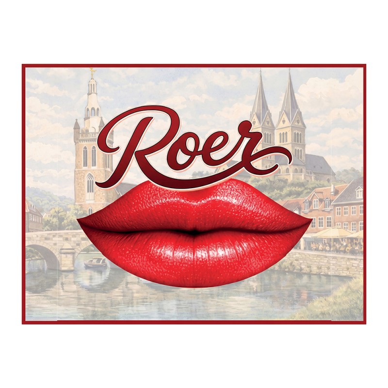 Kühlschrankmagnet Roermond Rote Lippen Stadtansicht Metall 8x1x6 cm von Clayre & Eef (67150)