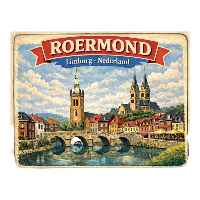 Kühlschrankmagnet Roermond Limburg Nederland Historische Stadtansicht Metall 8x1x6 cm von Clayre & Eef (67151)
