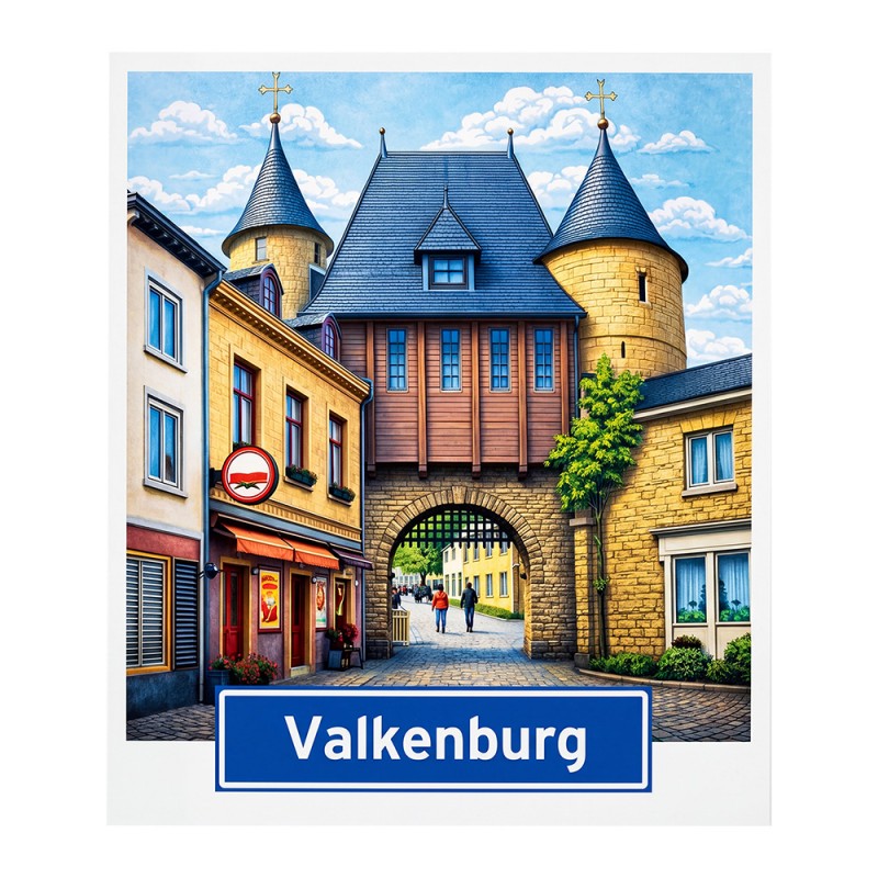 Kühlschrankmagnet Valkenburg Historisches Stadttor Altstadt Metall 7x1x7 cm von Clayre & Eef (67154)
