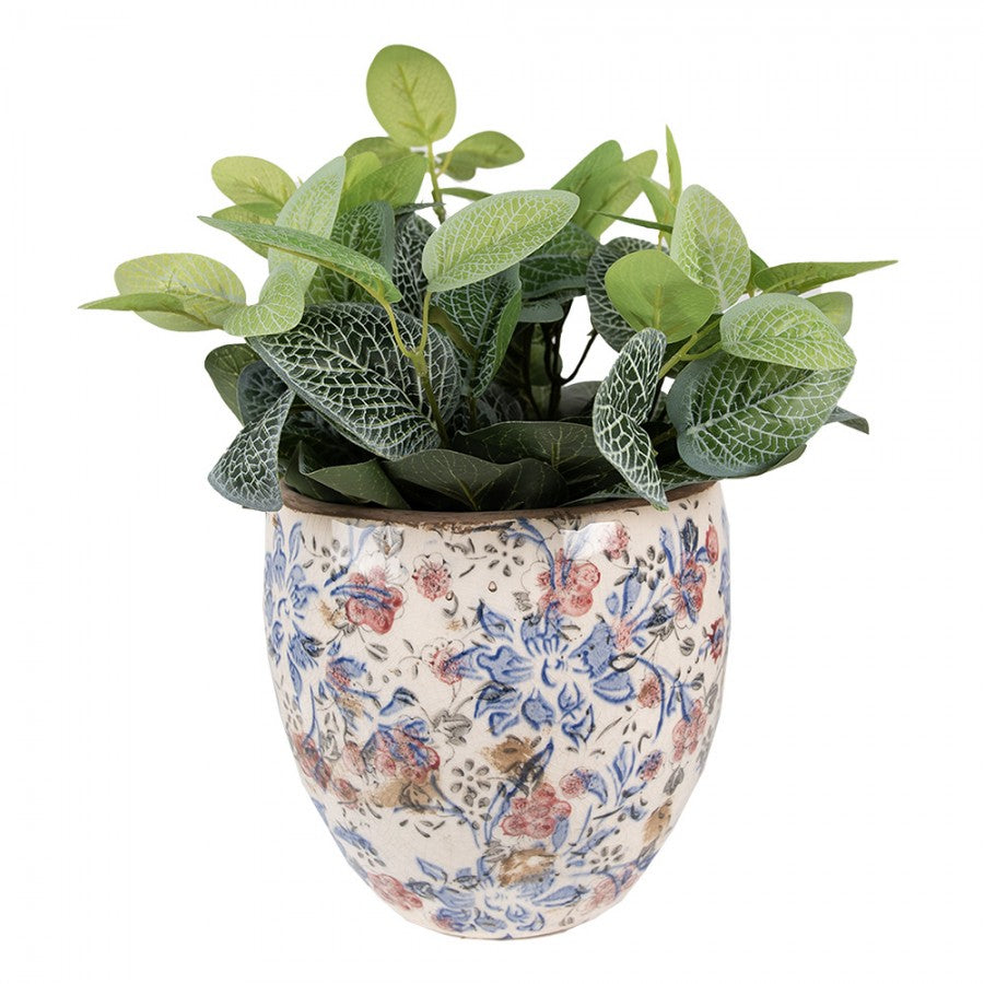Clayre & Eef Keramik-Blumentopf Ø 13x11 cm – Kompakter Übertopf S (6CE1031S)