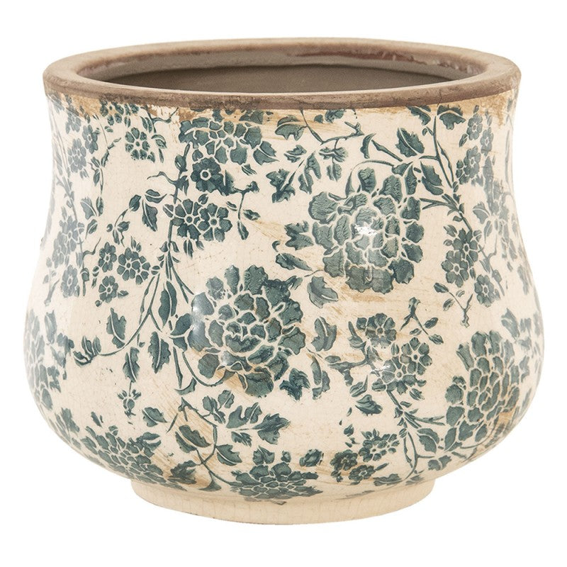 Clayre & Eef Keramik-Blumentopf Ø 21x17 cm – Großer Übertopf L (6CE1034L)