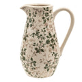 Dekorative Kanne Vase Keramik Doldenzweige Waldgrün Beige Craquelé 20x14x25 cm von Clayre & Eef (6CE1456M)