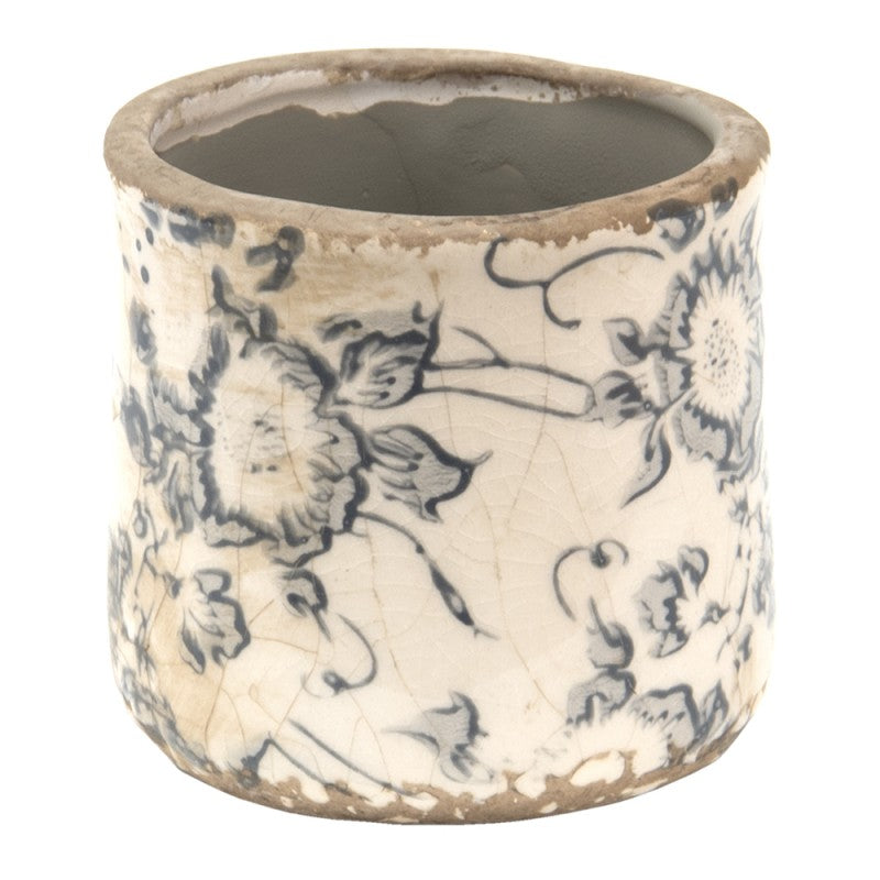 Clayre & Eef Keramik-Blumentopf Ø 8x7 cm – Mini Übertopf XS (6CE1459XS)