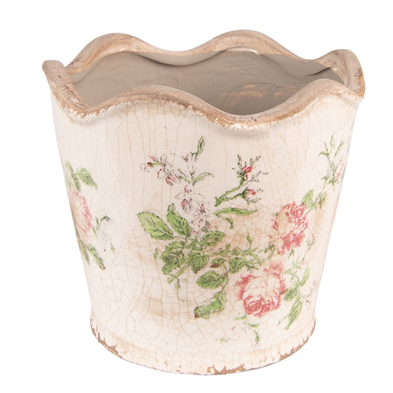 Clayre & Eef Keramik-Blumentopf Ø 16x14 cm – Übertopf M (6CE1537M)