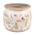 Clayre & Eef Keramik-Blumentopf Streublümchen Ø 20x15 cm – Großer Übertopf L (6CE1551L)
