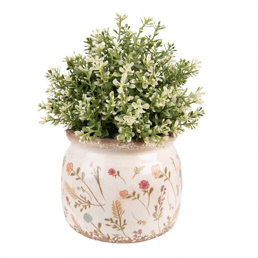 Clayre & Eef Keramik-Blumentopf Ø 15x13 cm – Runder Übertopf M (6CE1551M)