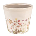 Clayre & Eef Keramik-Blumentopf Wildblumen Ø 12x10 cm – Kompakter Übertopf S (6CE1555S)