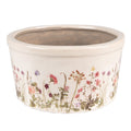 Clayre & Eef Keramik-Pflanzschale Wildblumenwiese Ø 19x10 cm – Runde Schale L (6CE1556L)