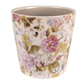Clayre & Eef Keramik-Blumentopf Pfingstrose Ø 14x13 cm – Runder Übertopf S (6CE1562S)