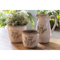 Dekorative Kanne Vase Keramik Wiesenblumen Beige Gelb Craquelé 17x13x22 cm von Clayre & Eef (6CE1606M)