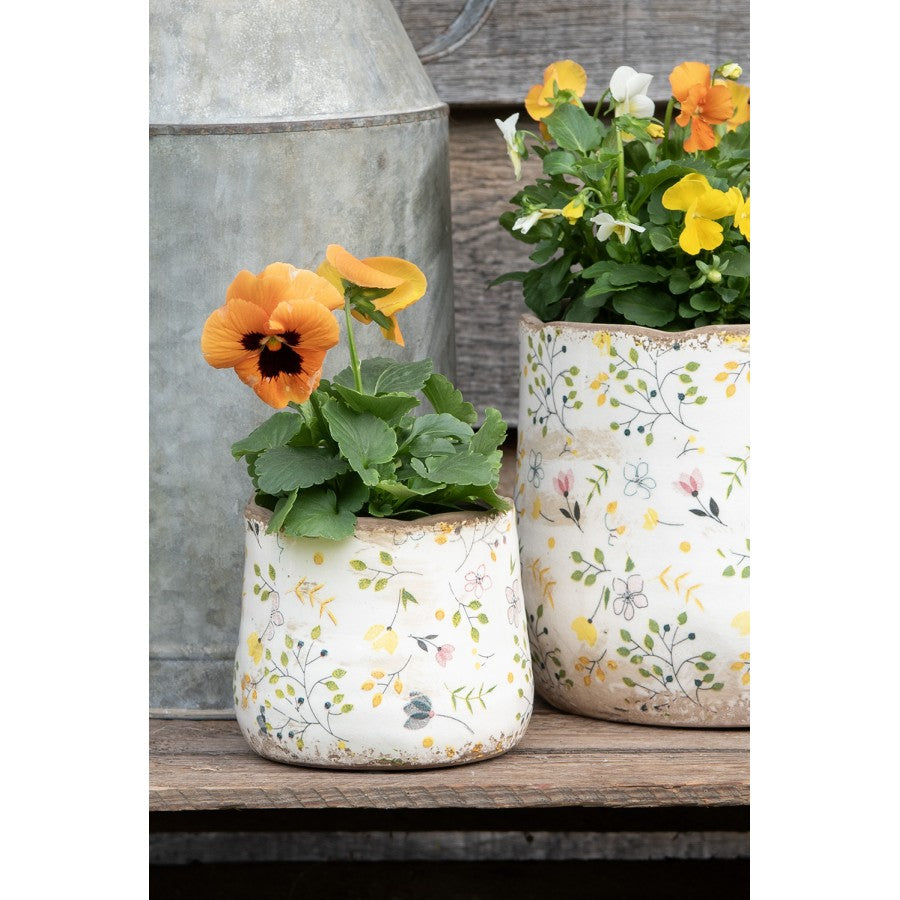 Clayre & Eef Keramik-Blumentopf Ø 21x19 cm – Großer Übertopf L (6CE1610L)