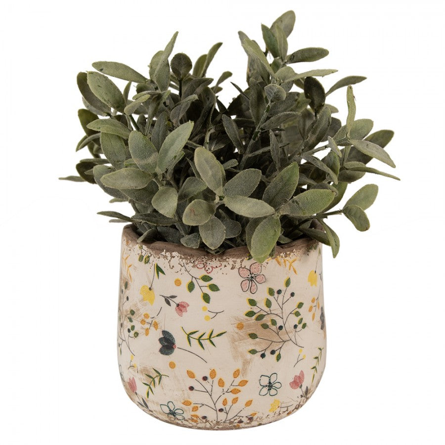 Clayre & Eef Keramik-Blumentopf Streublümchen Ø 14x12 cm – Übertopf S (6CE1610S)