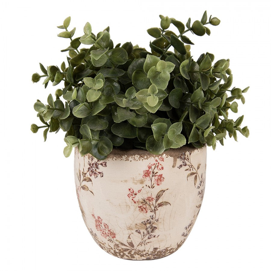 Clayre & Eef Keramik-Blumentopf Ø 13x11 cm – Kompakter Übertopf S (6CE1615S)